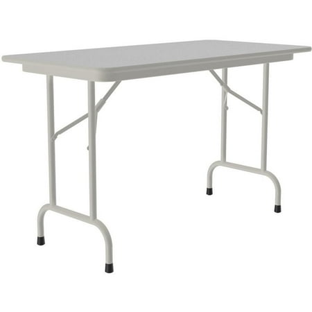 Pemberly Row 24 W x 48 D Contemporary Metal & Wood Folding Table in White