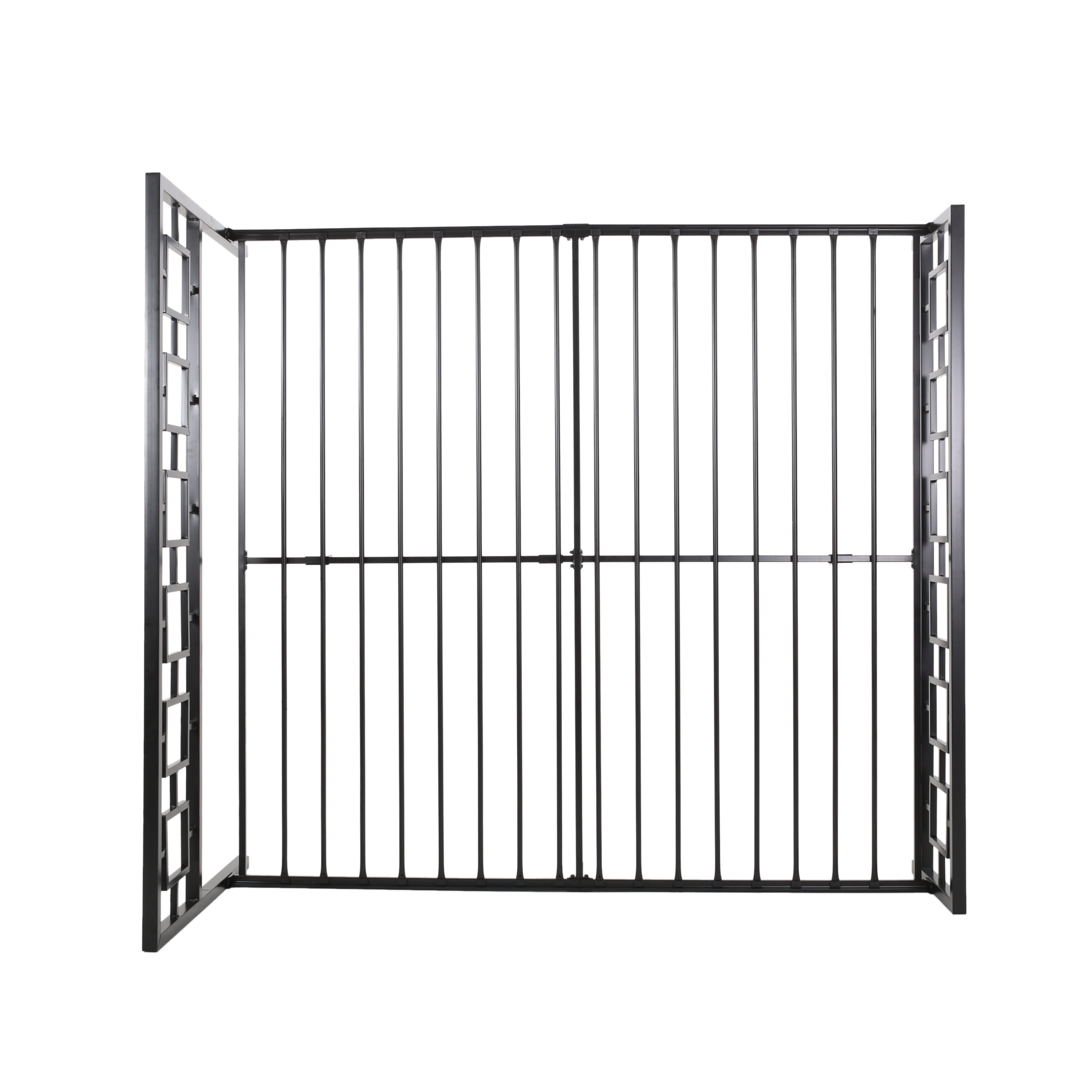 Noble House Krystin Modern King-Size Iron Bed Frame, Flat Black