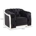 thumbnail image 5 of Chair with Button Tufting and Metal Trim, Black and Chrome, 5 of 5