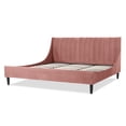 thumbnail image 2 of Aspen Vertical Tufted Headboard Platform Bed Set King Ash Rose Velvet, 2 of 20