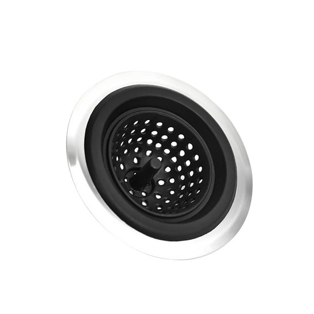 Naiovety Escurridor de cocina de silicona y acero inoxidable, tapón de residuos desmontable, filtro de fregadero de baño, colector de residuos Suministros de limpieza para el hogar Negro Naiovety HA025031-02