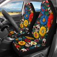 thumbnail image 3 of Pzuqiu Skull and Floral Pattern Design Car Seat Covers Full Set Washable, for SUV Seats Sedan Seats Automotive Seat Suitable for Cars Truck, 3 of 10