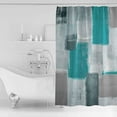 thumbnail image 2 of Fabric Shower Curtain for Bathroom, Abstract Texture Teal Custom Shower Curtain Set with Hooks, Luxury Bathroom Curtains, Oil Painting Art Waterproof Polyester Bathroom Accessories, 36x72inch, 2 of 6