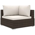 thumbnail image 1 of vidaXL 10 Piece Garden Lounge Set with Cushions Poly Rattan Brown, 1 of 5