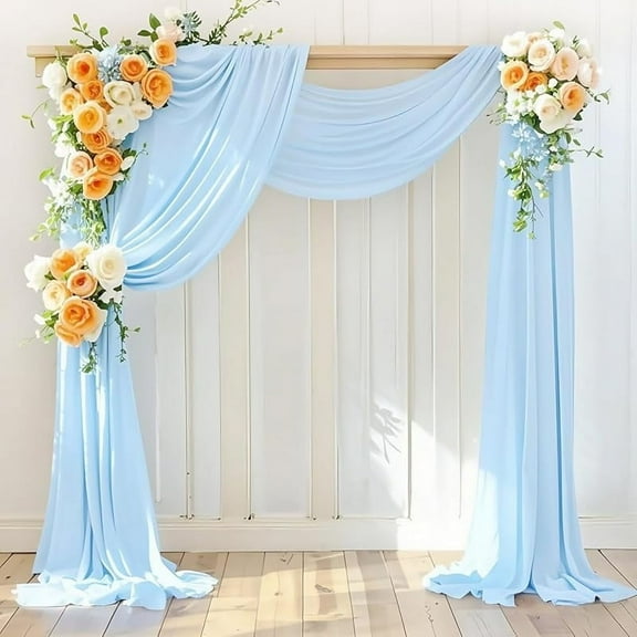 Wedding Arch Draping Fabric 1 Panel 30'' x 18FT Sheer Chiffon Arch Drapery for Easter Bridal Shower Backdrop Outdoor Party Arches Church Ceremony Decoration