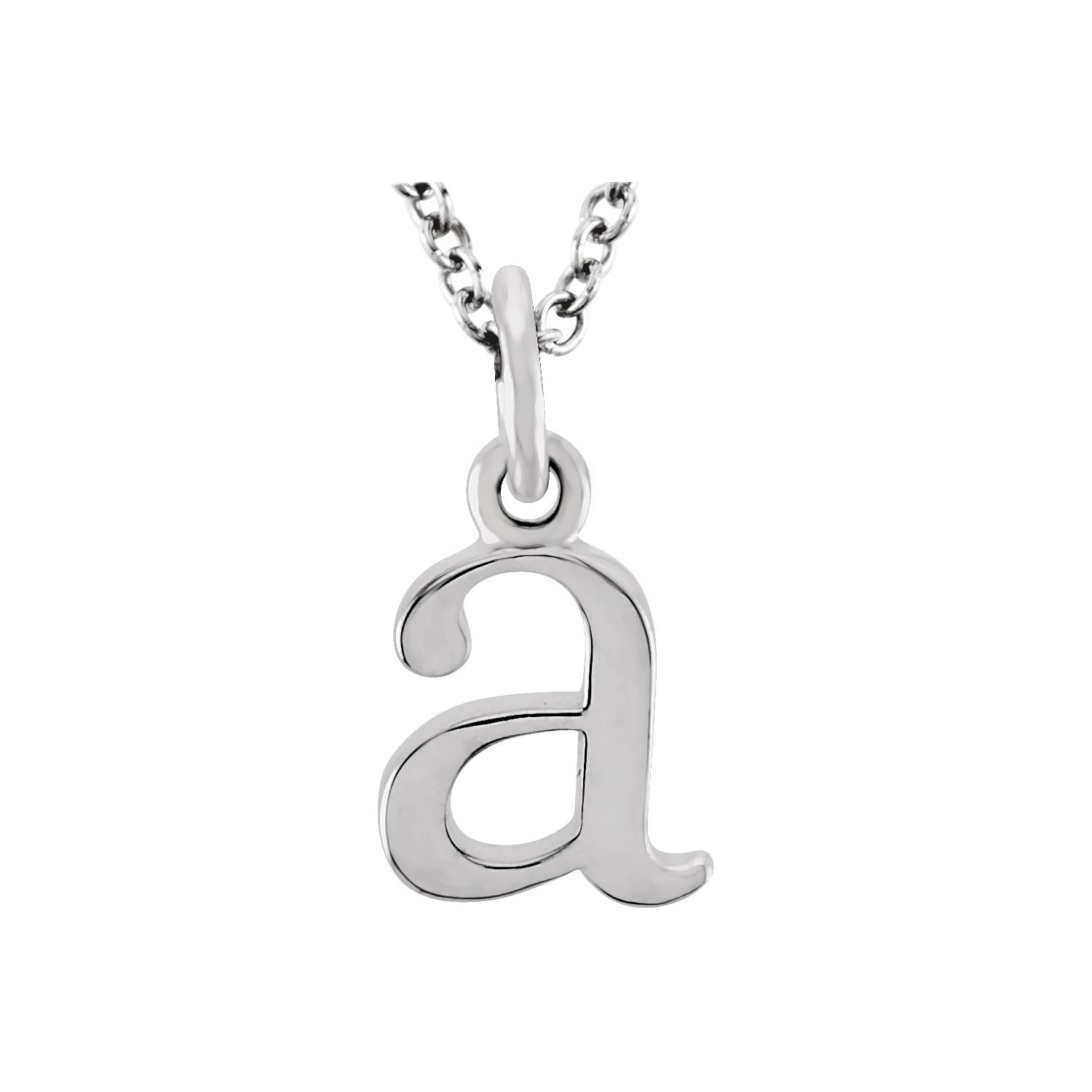 Diamond2Deal - 14K White Gold Lowercase Initial a 16" Necklace for Womens - Walmart.com