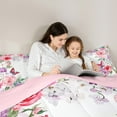 thumbnail image 4 of Manfei Vintage Floral 7 Pieces Bedding Comforter Set,Rustic Butterfly Full Bedding Set,Watercolor Flowers Hydrangea Fitted Sheet Flat Sheet For Kids,Breathable Home Decor Reversible, 4 of 8