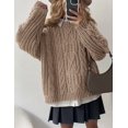 thumbnail image 3 of Suéter PRETTYGARDEN Oversized de Punto Grueso con Trenzas XL, 3 of 6