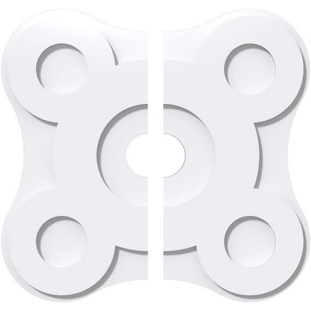 Ekena Millwork CMP26LA2-04000 26 in. OD x 4 in. ID Square Luna Architectural Grade PVC Contemporary Ceiling Medallion - 2 Piece