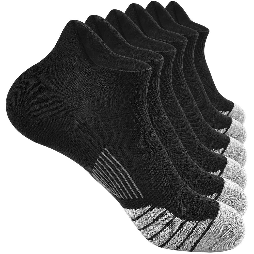 Mens Athletic Socks 6 Pairs Ankle No Show Cotton Mens Socks Breathable