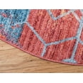 thumbnail image 6 of Unique Loom Rainbow Collection Area Rug - Honeycomb (6' 1" Round Red/Blue), 6 of 6