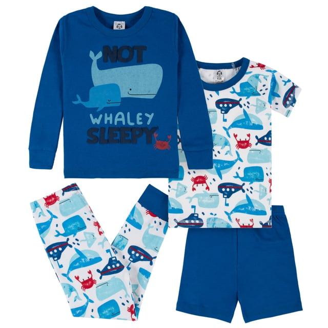 Gerber pijama para niño azul ballena conjunto algodón set ropa dormir meses