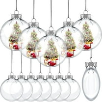 NOGIS 12 PCS 3.15 Inch Clear Ornaments Balls, Christmas DIY Fillable Ball Transparent Ball Baubles Crafts for Party Favor Wedding Christmas Birthday Home Decor