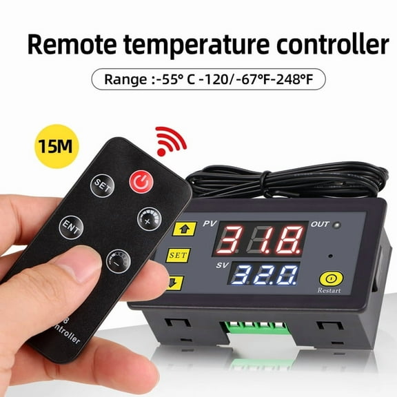 DC 12V Digital Temperature Controller with Remote Control NTC Sensor Thermostat Regulator for Refrigerator Indoor Freezer