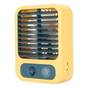 Spray Table Fan, Table Misting Fann Small Leaf Blade Induction Touch  For Desk For Travel For Outdoor Blue,Yellow