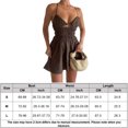 thumbnail image 2 of Mini Vestido Vestido sin espalda para mujer, vestido fruncido de línea A, jersey calado, ropa de fiesta Sexy para discoteca Cgtredaw Marrón L para Mujer, 2 of 7