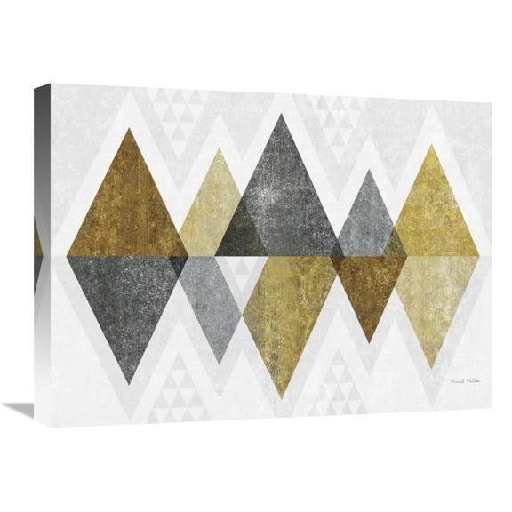Global Gallery's 'Mod Triangles II Gold' By Michael Mullan Stretched Canvas Wall Art