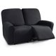 thumbnail image 1 of Xiao Hua Funda de sofá elástica negra, funda de sillón de vellón grueso, funda protectora para sofá de sala de estar, 2 plazas, 1 of 5