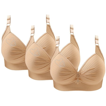 Xdegoge Women Clothes Clearance Under $5 3 Pack Posture Bras for Women Multipack Push Up Wireless Bra Lounge Full Coverage Bras Adjustable Strap Everyday Bras Workout Running Sports Bra Online Sales