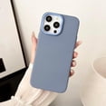 thumbnail image 6 of Pure Color & Neutral Color Frosted Slim & Thin Case Compatible with iPhone Case(Blue,iPhone 15), 6 of 6