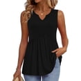 thumbnail image 6 of Tank Tops for Women Summer Tops V Neck Sleeveless Shirts Dressy Casual Blouses Beach Vacation Clothes Black M, 6 of 6
