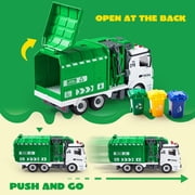 Joyfy Recycling Garbage Truck Toy for Boys, Assembly Friction Powered Side-Dump Garbage Toy with Light and Sounds, Toy Truck Christmas Girthday Gift for Boy Age 4 5 Years Old