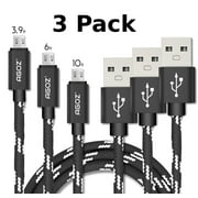 3 Pack 10ft / 6ft / 4ft, Durable Braided Heavy Duty Micro USB FAST Charging Charger Data Sync Cable Cord For LG Premier, K10, Treasure L51AL L52VL, B470 / B471, G Vista H740