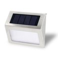 thumbnail image 2 of 1 paquete de 3 luces solares LED para exteriores, impermeables, de acero inoxidable, luces solares de seguridad alimentadas por energía solar, luces de pared inalámbricas para jardín, patio, escaleras, estacionamiento, patio, blanco cálido Kuyhfg Bienvenido a Kuyhfg, 2 of 4