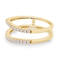 thumbnail image 6 of 1/4 CT Round Cut White Cubic Zirconia Curved Enhancer Guard Ring In 14K Yellow Gold Over Sterling Silver (Color: White, Clarity: VVS1-VVS2, 0.25 Cttw) -9, 6 of 9