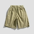thumbnail image 6 of Htigea Clearance Men's Cotton Shorts 11 Inch Cargo Shorts Summer Elastic Waistband Chino Work Shorts Stretch Loose Fit Short Pants with Pocket M-3XL, 6 of 8