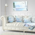 thumbnail image 3 of Designart Frozen River Oil Painting - Landscape Painting Throw Pillow - 12x20, 3 of 5