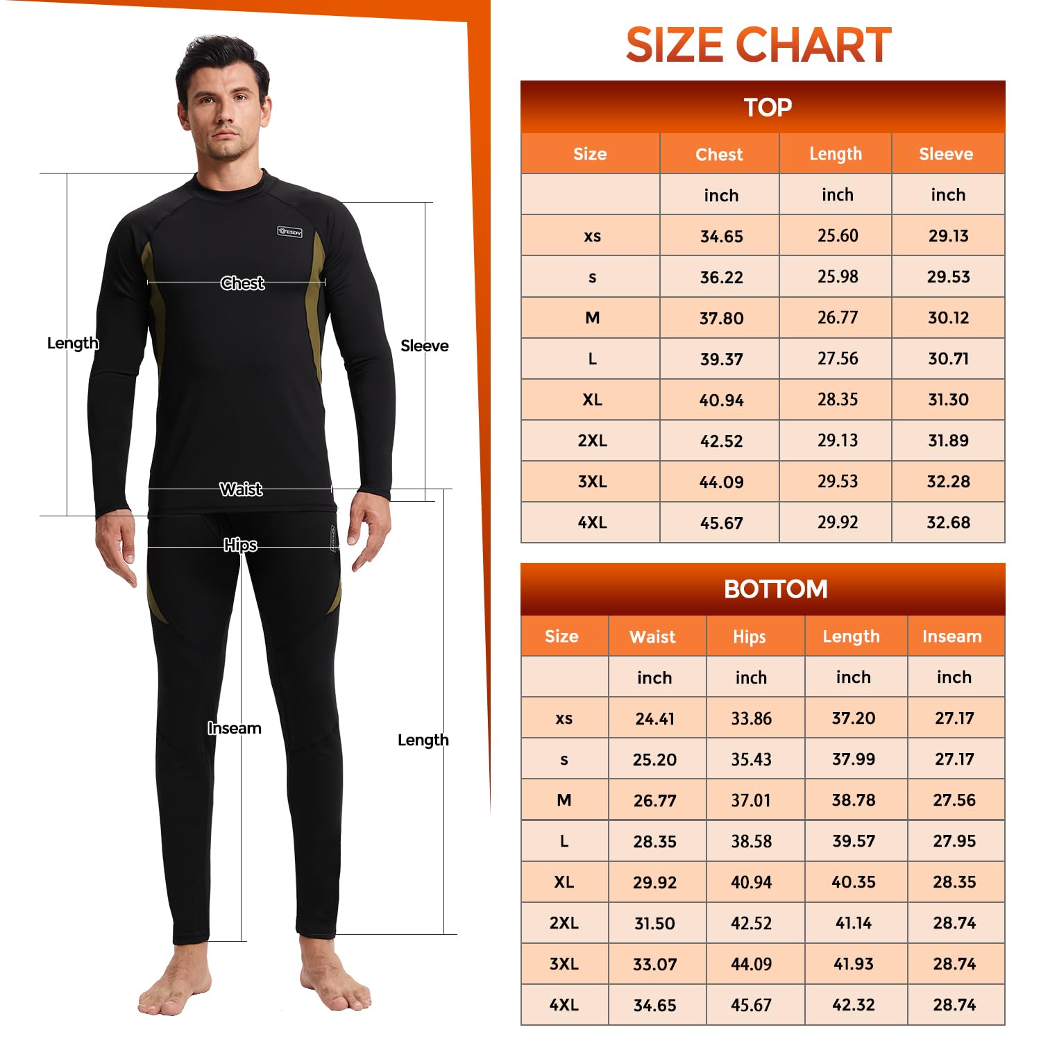 CL convallaria Mens Thermal Underwear Set with Fly, Long Johns Base ...