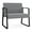 Gray Flannel, variant on Waterfall Reception Waiting Sled Base Bariatic Chair / Black Steel / Light Gray