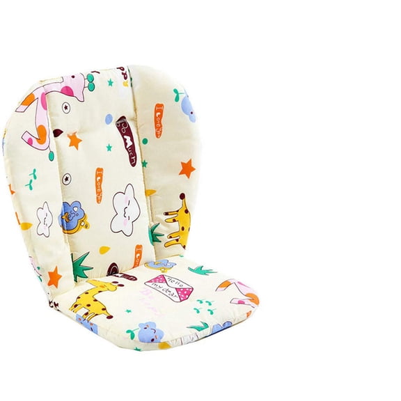 XIBUFE Baby High Chair Seat Cushion Liner Mat Pad Cover and High Chair Straps (5 Point Harness) 1 Suit (High Chair Cover Giraffe)