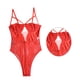 thumbnail image 2 of Lencería delgada para mujer Ropa de dormir sexy para mujer Body de encaje con tiras, L, Rojo Inevent XX000067-10, 2 of 7