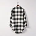 thumbnail image 7 of Womens Long Plaid Jacket Tops Fashion Lapel Shirt Button Down Long Sleeve Coat Casual Tunic with Pockets, 7 of 7