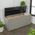 thumbnail image 4 of happimess Nino 47.24" Modern Minimalist Outdoor Faux Wicker Deck and Patio Storage Box, Gray, TRK1001A, 4 of 11