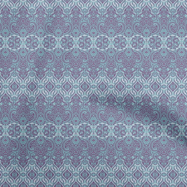 oneOone Rayon Turquoise Blue Fabric Asian Traditional Motif Craft Projects Decor Fabric Printed By The Yard 56 Inch Wide
