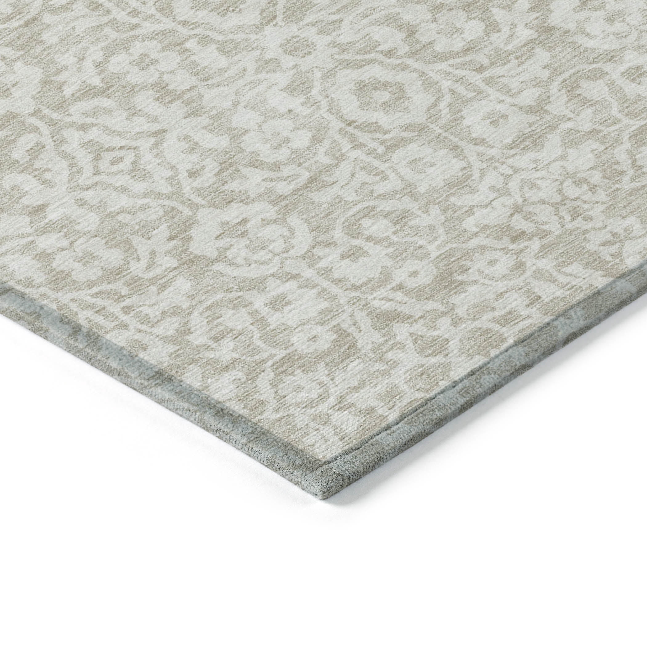 Addison Rugs Chantille Indoor/Outdoor Traditional Damask Beige Washable Rectangle Rug, 3' x 5'