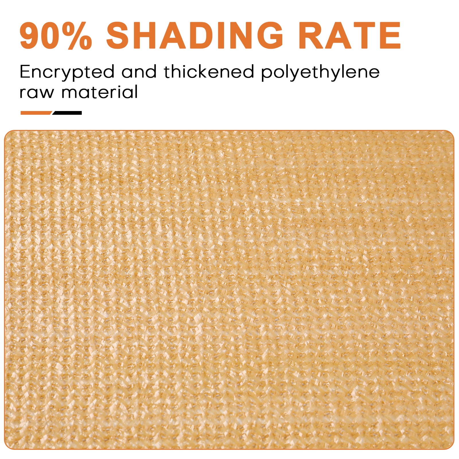 Beige Shade Cloth-90% Shading Rate Sunblock Mesh with Aluminum Grommets Easier to Hang UV Resistant Sunshade Net for Greenhouse Flowers Plants Patio (12x12ft)