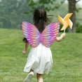 thumbnail image 4 of Disfraz de hada con alas de elfo para niños, accesorio de fotografía, alas de mariposa para niñas C-rosa, 4 of 8
