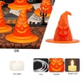 thumbnail image 6 of Halloween Witch Hat Ornament, Light Up Halloween Decorations Hanging Witch Hat with LED Candle, Realistic Flickering Witch Hat Night Light for Outdoor Garden Party Decor, 6 of 7