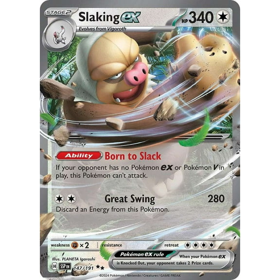 Pokemon Surging Sparks Double Rare Slaking ex #147
