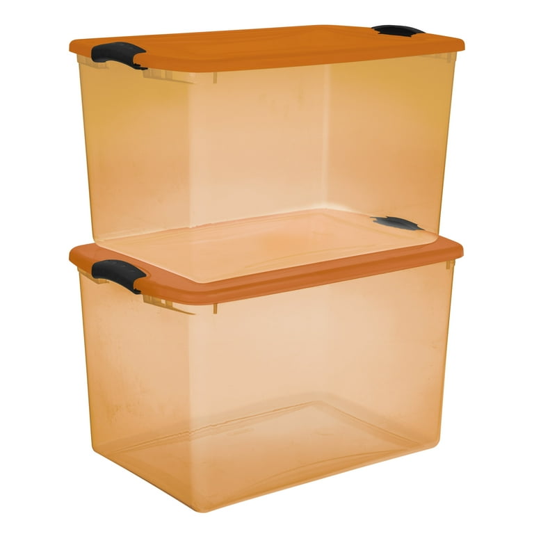 Sterilite Large Storage Bin, 66 Quart Latch Box Plastic Adult With