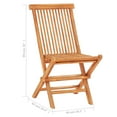 thumbnail image 4 of vidaXL 3 Piece Bistro Set with Green Cushions Solid Teak Wood, 4 of 5