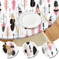 thumbnail image 4 of Elastic Hem Round Tablecloth in Bohemian Floral Design, Perfect Fit for 52-56 Inch Tables, Washable Cover for Indoor Outdoor, 4 of 7