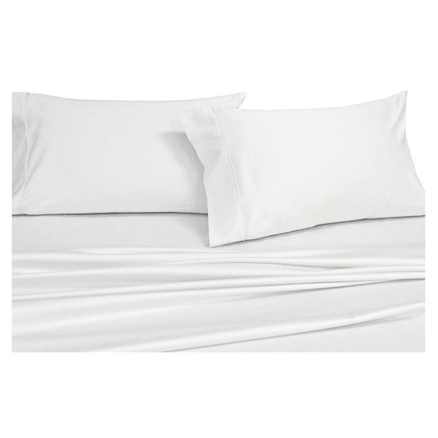 Royal's Solid White 300-Thread-Count 4pc King Waterbed-Sheets 100-Percent Cotton, Sateen Sheet Set