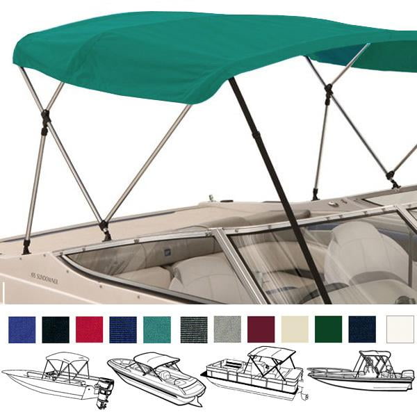 EliteShield 3 Bow Bimini Top Boat Cover Teal 3 Bow 72" L 54" H 91"96" W with Boot and Rear