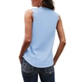 thumbnail image 2 of Top de Verano Holgado Sin Mangas con Escote en V y Encaje de Pestañas en Azul M, 2 of 10