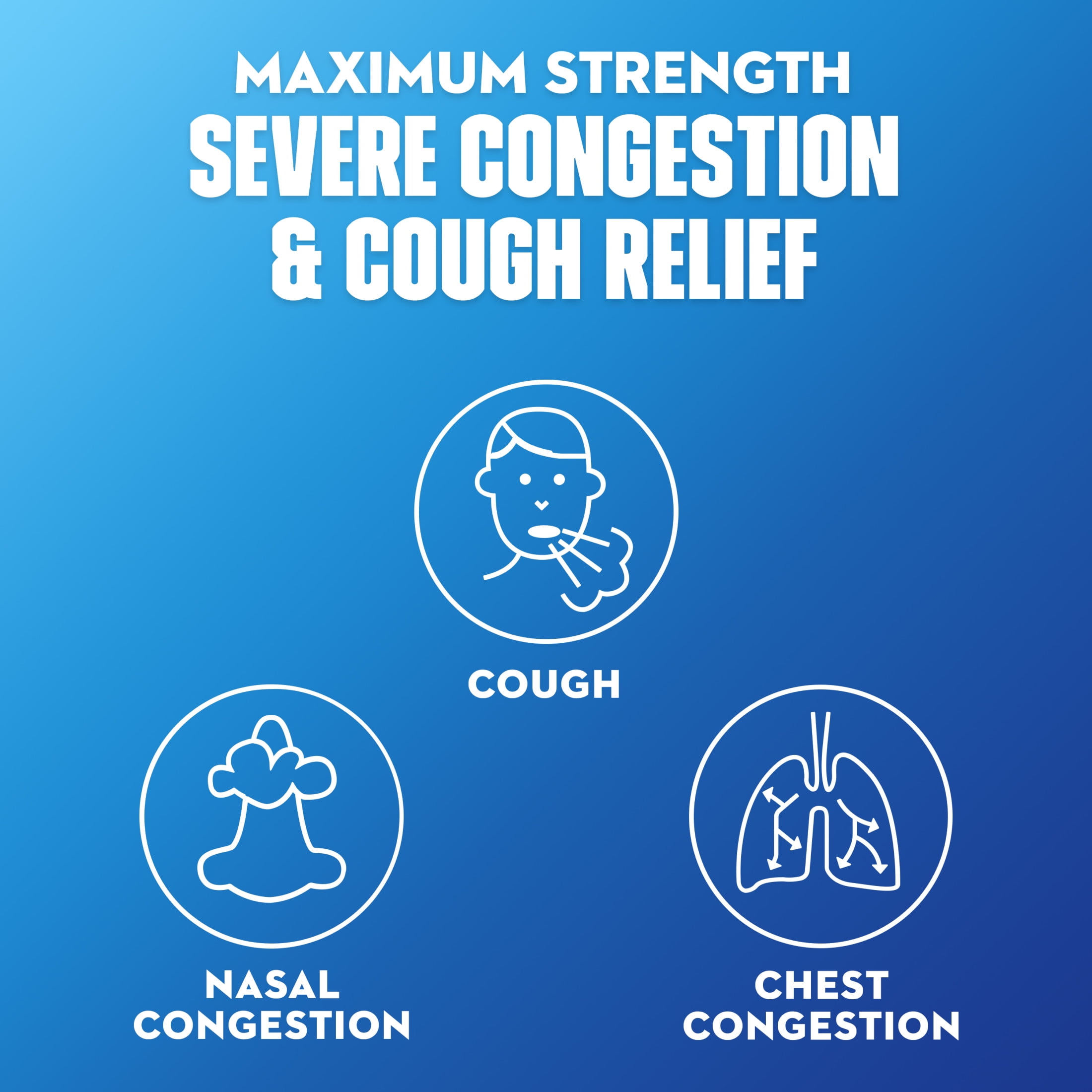 Mucinex Fast-Max Severe Congestion & Cough Medicine, OTC Sinus Nasal Decongestant, 20 Caplets